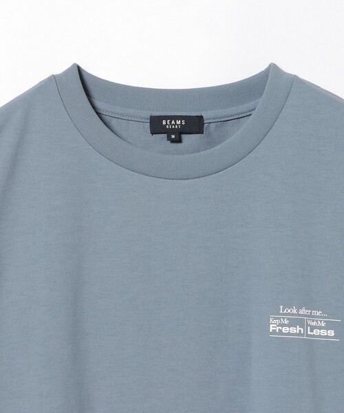 BEAMS HEART（ビームスハート）の「コットン ライク 多機能 カットソー（速乾・毛玉軽減）（Tシャツ/カットソー・メンズ・ホワイト/ブルー・SMALL/MEDIUM/LARGE）」の7枚目の写真