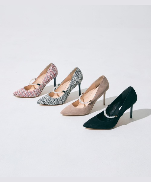SEVEN TWELVE THIRTY（セヴントゥエルヴサーティー）の「スティレットヒールパールストラップﾊﾟﾝﾌﾟｽ（パンプス・レディース・ブラック/レッド系その他/グレイッシュベージュ/ブラック系その他・22cm/22.5cm/23cm/23.5cm/24cm/24.5cm）」の8枚目の写真
