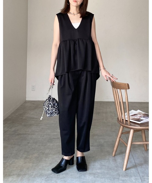[Mimi]ourhome シルエットがきれいな2wayペプラムベスト シルエットがきれいな2wayペプラムベスト – OURHOME