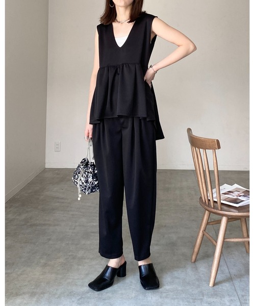 [Mimi]ourhome シルエットがきれいな2wayペプラムベスト シルエットがきれいな2wayペプラムベスト – OURHOME