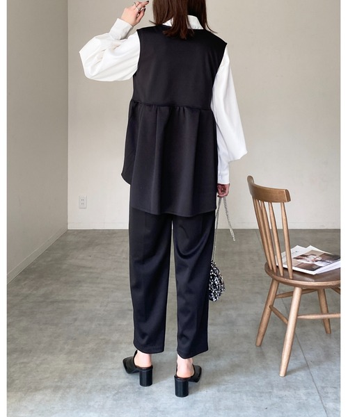 [Mimi]ourhome シルエットがきれいな2wayペプラムベスト シルエットがきれいな2wayペプラムベスト – OURHOME