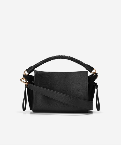 COLE HAAN ブラック ショルダーバッグ COLE HAAN 編み込み ブラック ショルダーバッグ 黒 ブラック