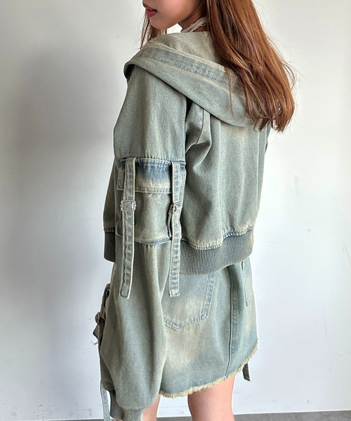 apres jour mignon(アプレジュールミニョン)の「【SETUP可能】デニムパーカー【ZOZOTOWN限定アイテム】(パーカー・レディース・ブルー/ブラック・X-LARGE/フリー)」の18枚目の写真
