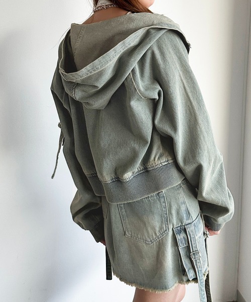apres jour mignon(アプレジュールミニョン)の「【SETUP可能】デニムパーカー【ZOZOTOWN限定アイテム】(パーカー・レディース・ブルー/ブラック・X-LARGE/フリー)」の19枚目の写真