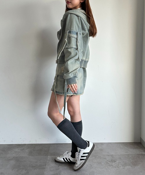 apres jour mignon(アプレジュールミニョン)の「【SETUP可能】デニムパーカー【ZOZOTOWN限定アイテム】(パーカー・レディース・ブルー/ブラック・X-LARGE/フリー)」の21枚目の写真