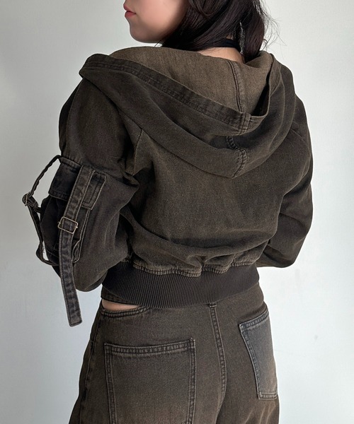 apres jour mignon(アプレジュールミニョン)の「【SETUP可能】デニムパーカー【ZOZOTOWN限定アイテム】(パーカー・レディース・ブルー/ブラック・X-LARGE/フリー)」の8枚目の写真