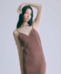【Set Up】Melange Ribbed Knit Dress