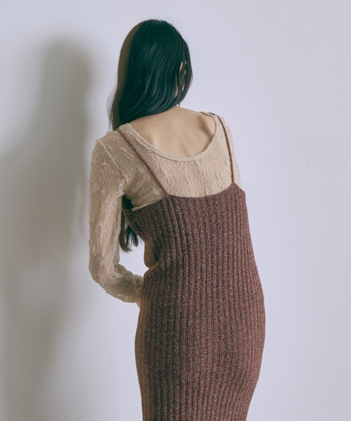EN NEUME（エンノイム）の「【Set Up】Melange Ribbed Knit Dress（ワンピース・レディース・ブラウン/レッド・FREE）」の17枚目の写真