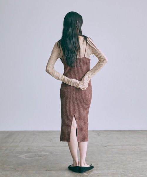 EN NEUME（エンノイム）の「【Set Up】Melange Ribbed Knit Dress（ワンピース・レディース・ブラウン/レッド・FREE）」の10枚目の写真