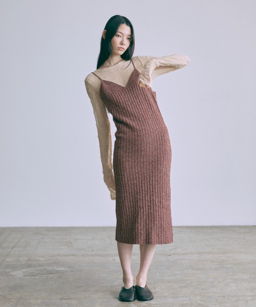 EN NEUME（エンノイム）の「【Set Up】Melange Ribbed Knit Dress（ワンピース・レディース・ブラウン/レッド・FREE）」の21枚目の写真