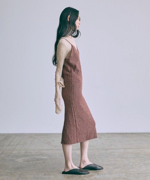 EN NEUME（エンノイム）の「【Set Up】Melange Ribbed Knit Dress（ワンピース・レディース・ブラウン/レッド・FREE）」の22枚目の写真