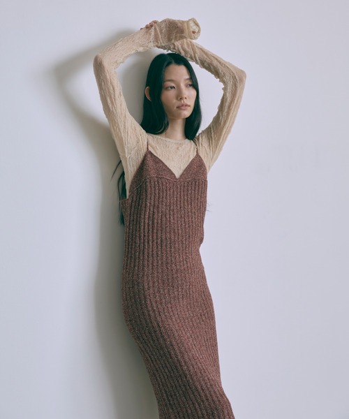 EN NEUME（エンノイム）の「【Set Up】Melange Ribbed Knit Dress（ワンピース・レディース・ブラウン/レッド・FREE）」の16枚目の写真