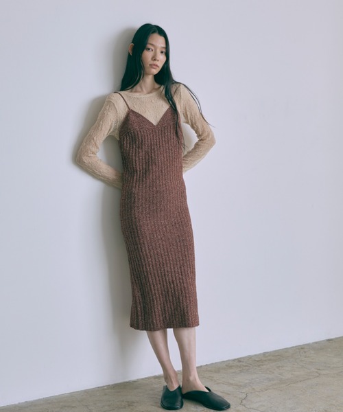 EN NEUME（エンノイム）の「【Set Up】Melange Ribbed Knit Dress（ワンピース・レディース・ブラウン/レッド・FREE）」の20枚目の写真