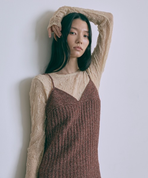 EN NEUME（エンノイム）の「【Set Up】Melange Ribbed Knit Dress（ワンピース・レディース・ブラウン/レッド・FREE）」の18枚目の写真