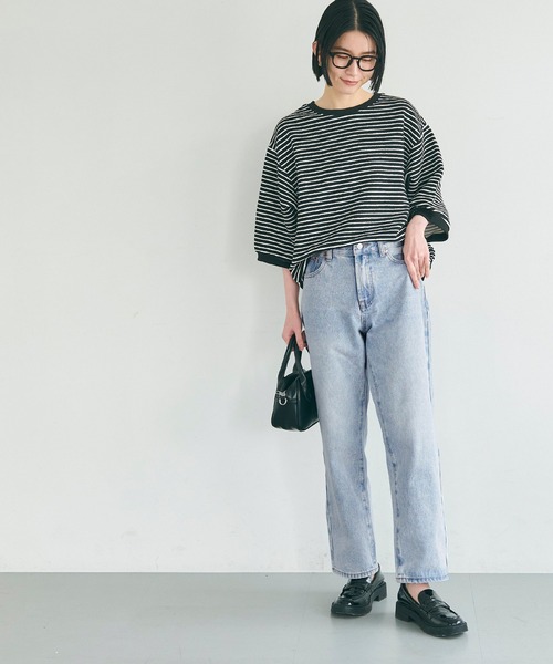 coca（coca）（コカ）の「ウォッシュドデニムテーパードパンツ（デニムパンツ・レディース・ブルー/ライトブルー・S/M/L）」の6枚目の写真