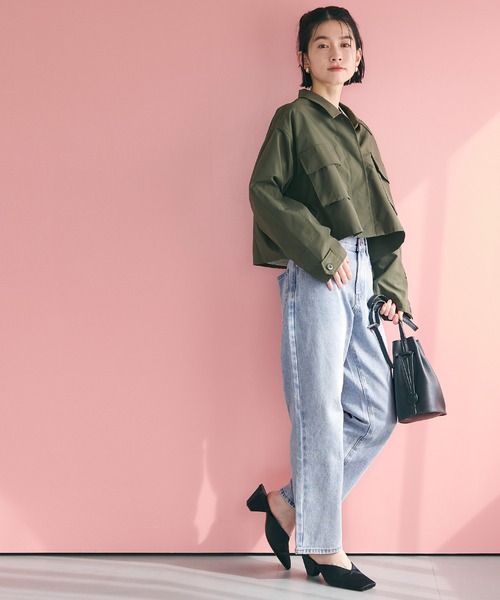coca（coca）（コカ）の「ウォッシュドデニムテーパードパンツ（デニムパンツ・レディース・ブルー/ライトブルー・S/M/L）」の8枚目の写真