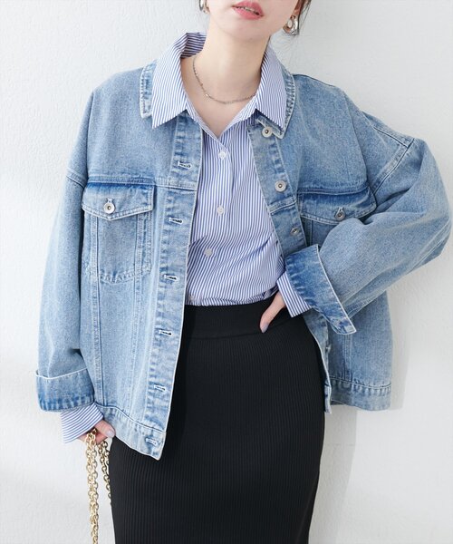 natural couture（ナチュラルクチュール）の「ストライプBIGシャツ（Tシャツ/カットソー・レディース・ブルー系その他/ピンク系その他/イエロー系その他・FREE）」の21枚目の写真