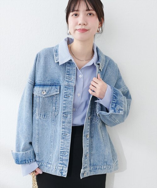 natural couture（ナチュラルクチュール）の「ストライプBIGシャツ（Tシャツ/カットソー・レディース・ブルー系その他/ピンク系その他/イエロー系その他・FREE）」の22枚目の写真