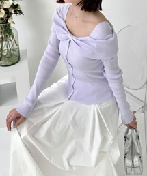 CLEAR BASIC（クリアベーシック）の「クルミボタンリボンデザインニット[リボン 大人フェミニン スタイルアップ]≪再入荷≫（ニット/セーター）」