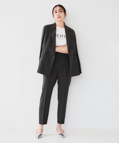 UNTITLED（アンタイトル）の「【接触冷感/UV/セットアップ可能】ライトウェイト タックテーパードパンツ（その他パンツ・レディース・ベージュ/ブラック/チャコールグレー・00/01/02/03/04/42/44/46/48/50）」の7枚目の写真