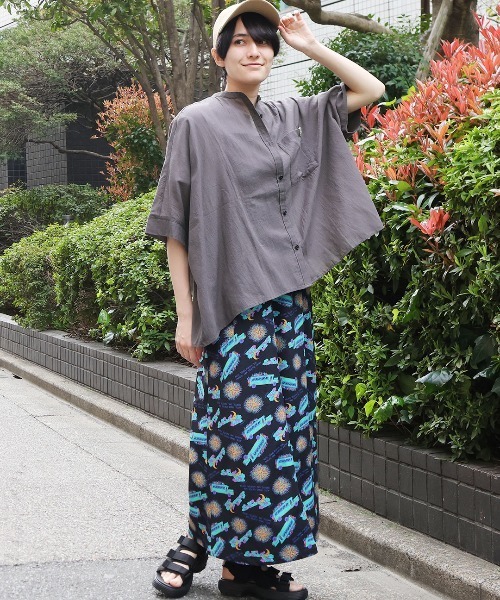 チチカカ(チチカカ)の「バンドカラードルマンシャツ(シャツ/ブラウス・レディース・その他1/ホワイト/チャコールグレー・FREE)」の5枚目の写真