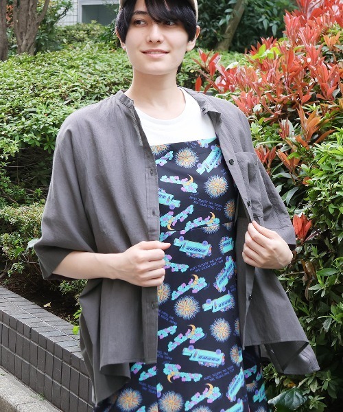 チチカカ(チチカカ)の「バンドカラードルマンシャツ(シャツ/ブラウス・レディース・その他1/ホワイト/チャコールグレー・FREE)」の8枚目の写真