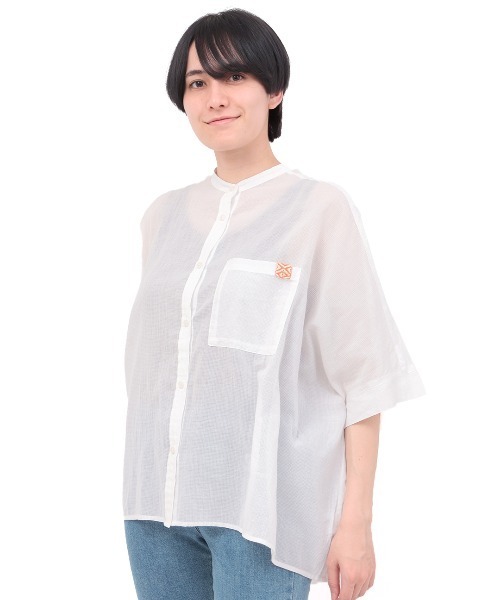 チチカカ(チチカカ)の「バンドカラードルマンシャツ(シャツ/ブラウス・レディース・その他1/ホワイト/チャコールグレー・FREE)」の10枚目の写真