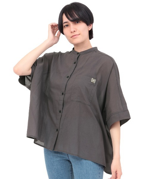 チチカカ(チチカカ)の「バンドカラードルマンシャツ(シャツ/ブラウス・レディース・その他1/ホワイト/チャコールグレー・FREE)」の11枚目の写真