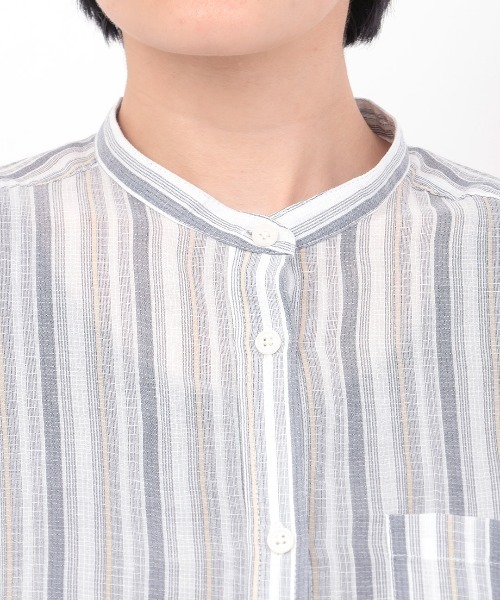 チチカカ(チチカカ)の「バンドカラードルマンシャツ(シャツ/ブラウス・レディース・その他1/ホワイト/チャコールグレー・FREE)」の15枚目の写真