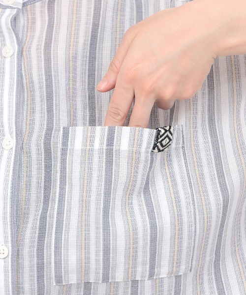 チチカカ(チチカカ)の「バンドカラードルマンシャツ(シャツ/ブラウス・レディース・その他1/ホワイト/チャコールグレー・FREE)」の16枚目の写真