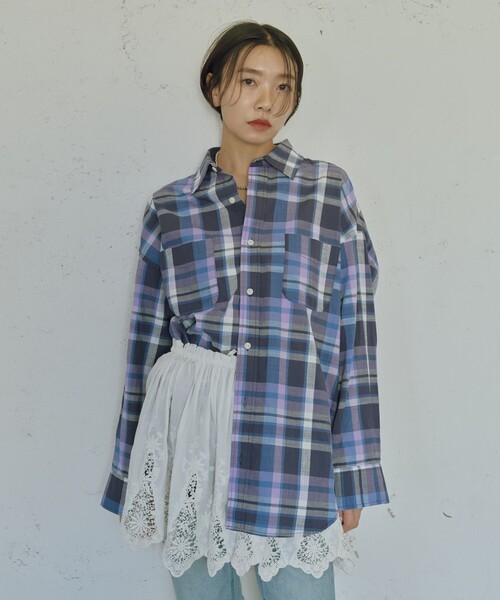 FREAK'S STORE(フリークスストア)の「インド スカラップ 2wayスカート トップス(スカート・レディース・オフホワイト/ブラック・フリ-)」の6枚目の写真