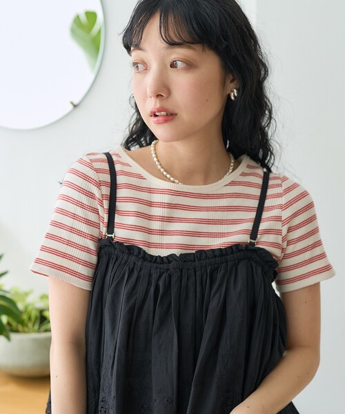 FREAK'S STORE(フリークスストア)の「インド スカラップ 2wayスカート トップス(スカート・レディース・オフホワイト/ブラック・フリ-)」の5枚目の写真