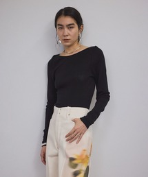 SALON adam et rope' | Hug Silk ラウンドネックプルオーバー(Tシャツ/カットソー)