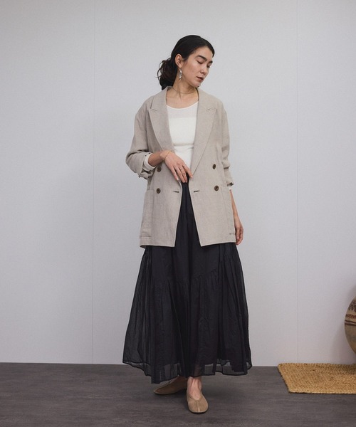 SALON adam et rope'（サロン アダム エ ロペ）の「Hug Silk ラウンドネックプルオーバー（Tシャツ/カットソー・レディース・ブラック/ネイビー/オフホワイト・FREE）」の12枚目の写真