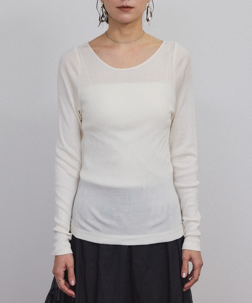 SALON adam et rope'Hug Silkラウンドネックプルオーバー Hug Silk ラウンドネックプルオーバー（Tシャツ/カットソー）｜SALON