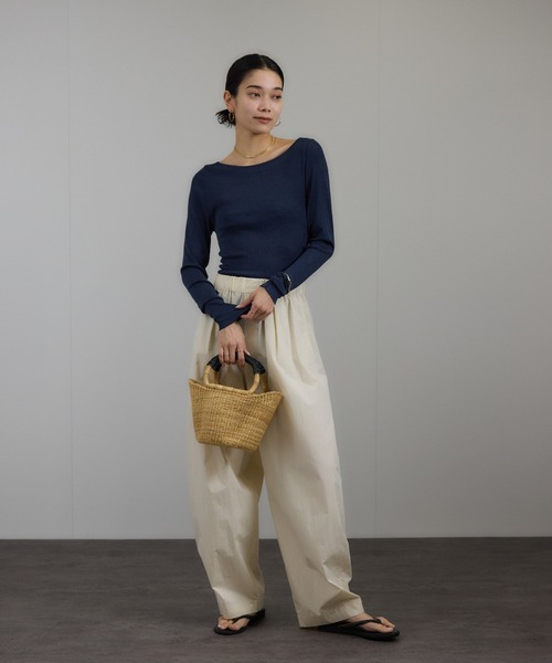 SALON adam et rope'Hug Silkラウンドネックプルオーバー SALON adam et rope'｜Hug Silk ラウンドネックプルオーバー