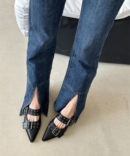 HALEY PESCA（ヘーリーペスカ）の「HALEY PESCA/ポインテッドトゥ　ベルテッドミュールサンダル（サンダル・レディース・アイボリー/ブラック・36/38/40）」の13枚目の写真