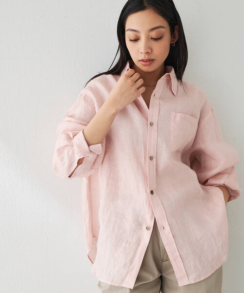 【★安心の定価販売★】 セール】リネンキャンバスシャツ（シャツ/ブラウス）｜Whim トップス