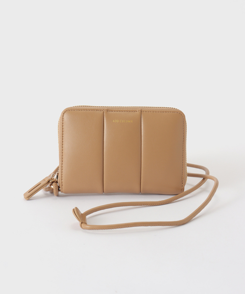ADD CULUMN（アドカラム）の「ADD CULUMN/アドカラム PUFF MULTI WALLET（財布・レディース・キャメル/ブラック・FREE）」の2枚目の写真