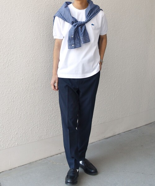 LACOSTE（ラコステ）の「【SHIPS any別注】LACOSTE: ワンポイント ロゴ ピケ クルーネック Tシャツ 25SS◇（Tシャツ/カットソー・メンズ・ホワイト/ライトグリーン/ネイビー・SMALL/MEDIUM/LARGE/X-LARGE/XX-LARGE）」の4枚目の写真