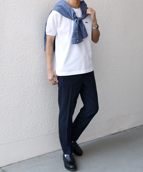 LACOSTE（ラコステ）の「【SHIPS any別注】LACOSTE: ワンポイント ロゴ ピケ クルーネック Tシャツ 25SS◇（Tシャツ/カットソー・メンズ・ホワイト/ライトグリーン/ネイビー・SMALL/MEDIUM/LARGE/X-LARGE/XX-LARGE）」の5枚目の写真