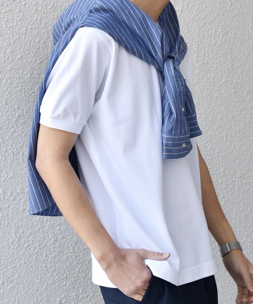 LACOSTE（ラコステ）の「【SHIPS any別注】LACOSTE: ワンポイント ロゴ ピケ クルーネック Tシャツ 25SS◇（Tシャツ/カットソー・メンズ・ホワイト/ライトグリーン/ネイビー・SMALL/MEDIUM/LARGE/X-LARGE/XX-LARGE）」の7枚目の写真