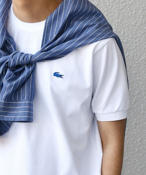LACOSTE（ラコステ）の「【SHIPS any別注】LACOSTE: ワンポイント ロゴ ピケ クルーネック Tシャツ 25SS◇（Tシャツ/カットソー・メンズ・ホワイト/ライトグリーン/ネイビー・SMALL/MEDIUM/LARGE/X-LARGE/XX-LARGE）」の9枚目の写真