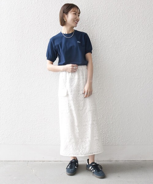 LACOSTE（ラコステ）の「【SHIPS any別注】LACOSTE: ワンポイント ロゴ ピケ クルーネック Tシャツ 25SS◇（Tシャツ/カットソー・メンズ・ホワイト/ライトグリーン/ネイビー・SMALL/MEDIUM/LARGE/X-LARGE/XX-LARGE）」の16枚目の写真