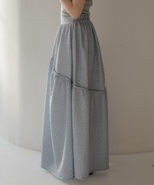 slattgir(スラットジール)の「高身長 ドットフレアギャザースカート(トールサイズ)Essenave(スカート・レディース・グレー系/ブラック系・M/L/LL/3L)」の14枚目の写真