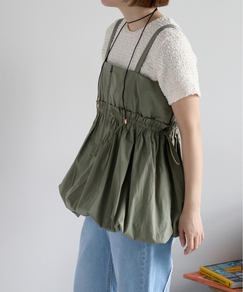 cepo（セポ）の「〈前後2way〉バルーンビスチェジャンスカ（ジャンパースカート・レディース・ブラック/オリーブ/オフホワイト・M）」の18枚目の写真