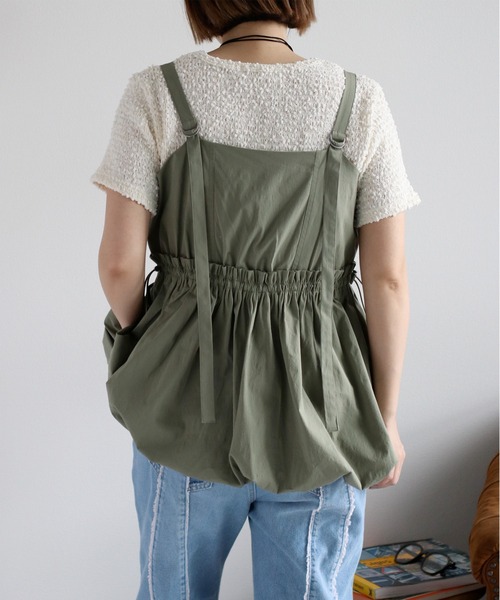 cepo（セポ）の「〈前後2way〉バルーンビスチェジャンスカ（ジャンパースカート・レディース・ブラック/オリーブ/オフホワイト・M）」の19枚目の写真