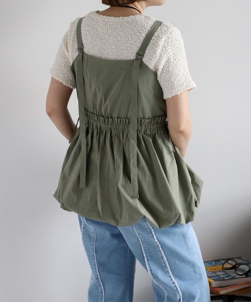 cepo（セポ）の「〈前後2way〉バルーンビスチェジャンスカ（ジャンパースカート・レディース・ブラック/オリーブ/オフホワイト・M）」の20枚目の写真