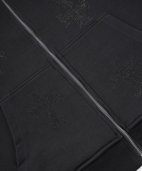 UNKNOWN LONDON(アンノウン・ロンドン)の「フーディー|BLACKxBLACK CROSS REVERSIBLE ZIP HOODIE|Unknown London(パーカー・メンズ・ブラック・XS/S/M/L/XL/XXL)」の6枚目の写真
