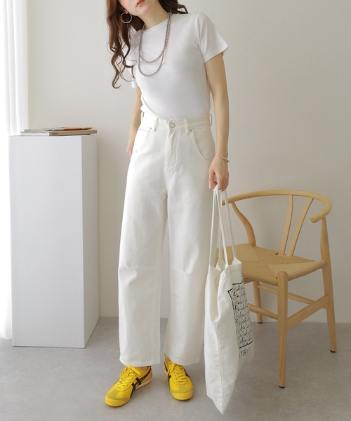 LAULEN（ローレン）の「high waist cocoon denim pants /ハイウエスト コクーン ワイド デニム パンツ（デニムパンツ・レディース・ホワイト・S/M）」の6枚目の写真
